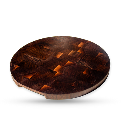Lucia, one of the twin walnut end-grain pizza boards, product view