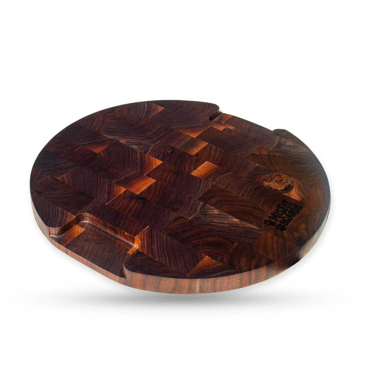 Lucia, one of the twin walnut end-grain pizza boards, product view