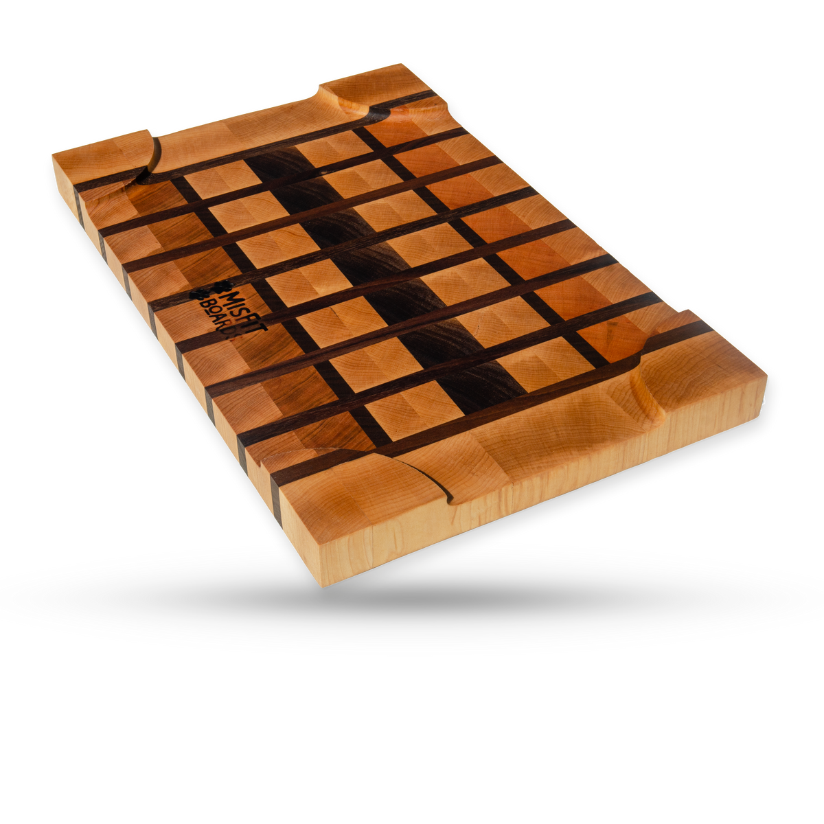 Poppy, a maple and walnut end grain serving board, main product view