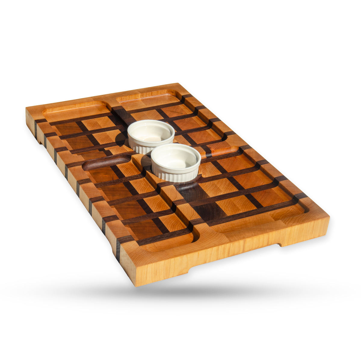 Poppy, a maple and walnut end grain serving board, additional product view