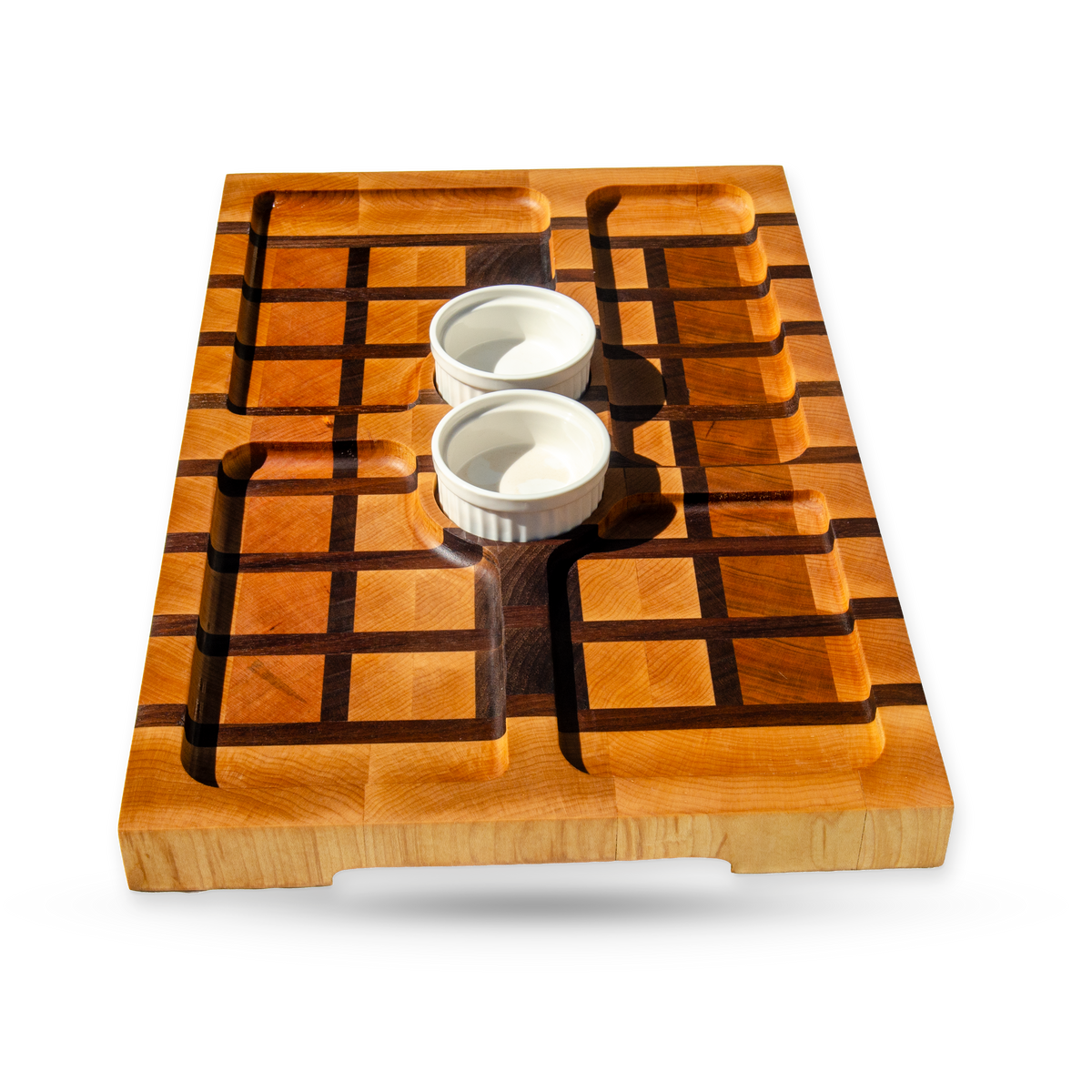 Poppy, a maple and walnut end grain serving board, additional product view