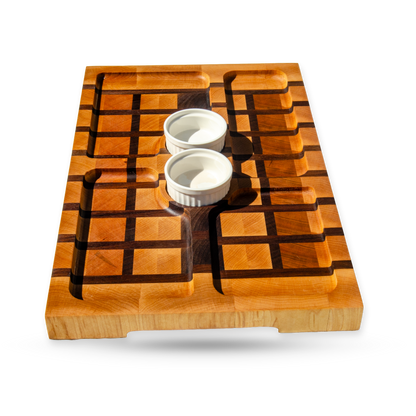 Poppy, a maple and walnut end grain serving board, additional product view