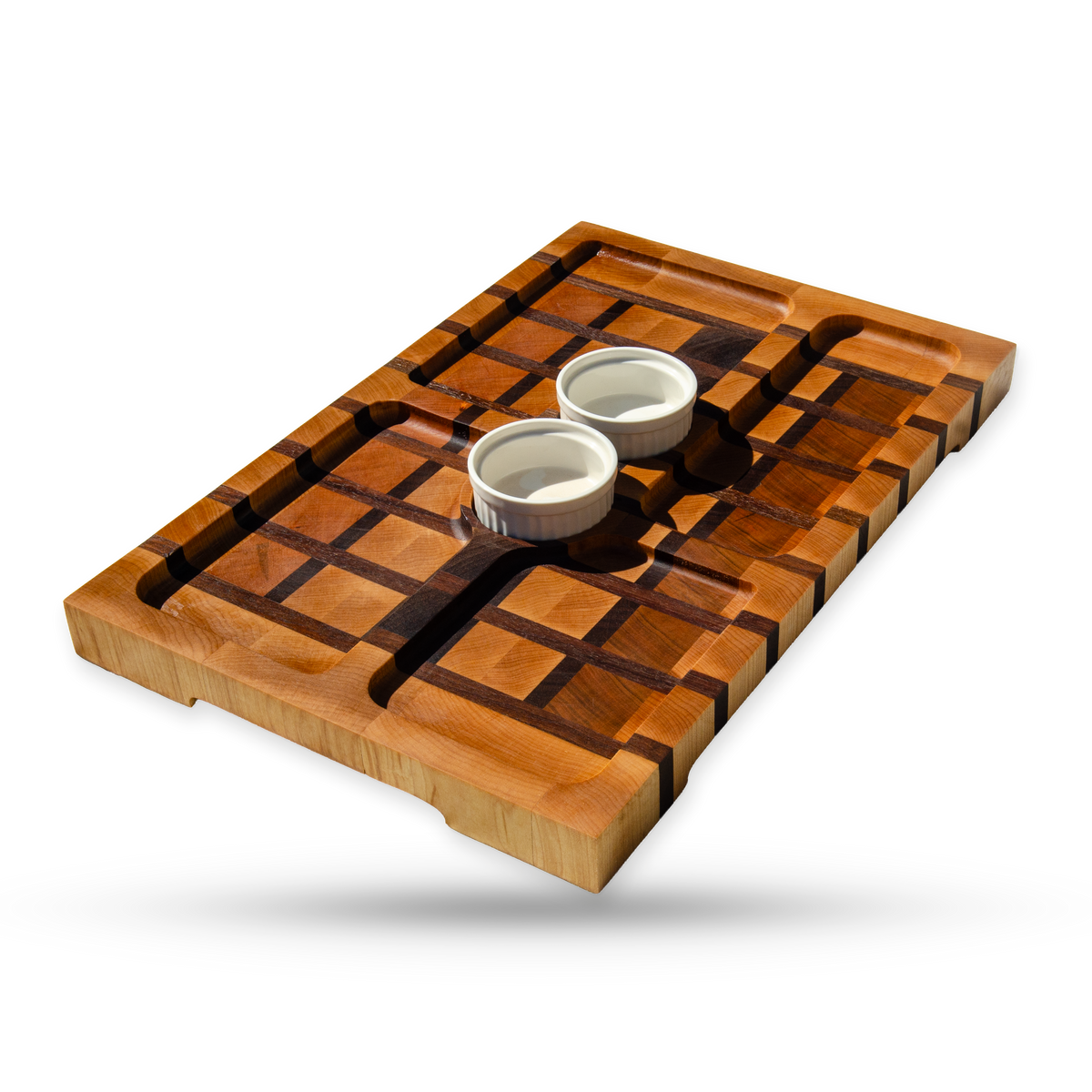 Poppy, a maple and walnut end grain serving board, additional product view