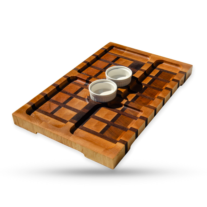 Poppy, a maple and walnut end grain serving board, additional product view